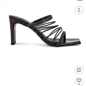 Alohas Black strappy heels square toe